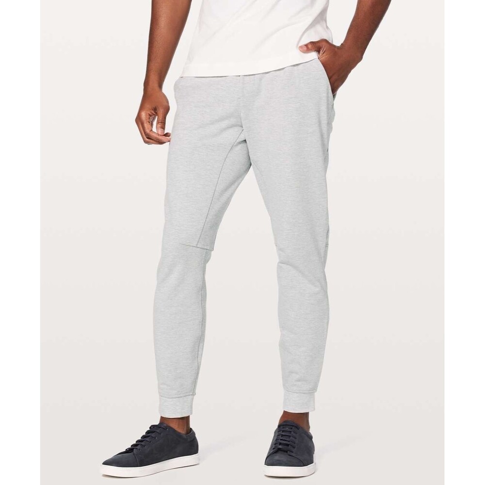 Lululemon City Sweat Joggers Men Size Large 32 x 30 French Terry Light Gray Gym
